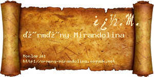 Örmény Mirandolina névjegykártya
